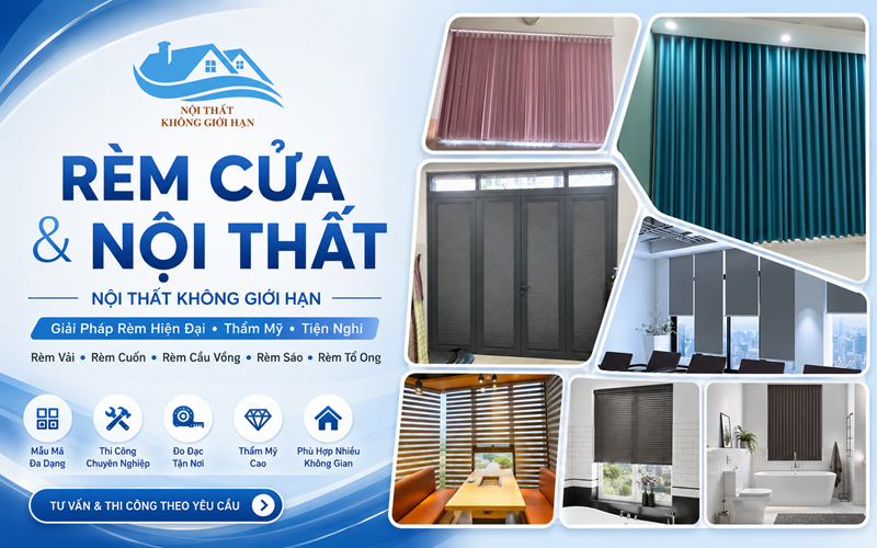 Rèm cửa Đà Nẵng – Mẫu đẹp cho nhà ở, văn phòng và cửa hàng