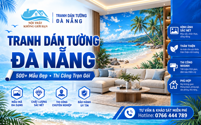 Tranh dán tường tại Đà Nẵng – Thiết kế theo kích thước không gian