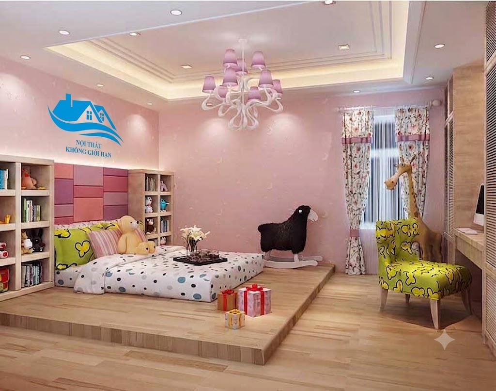 Giấy dán tường dạ quang phòng ngủ bé gái Đà Nẵng