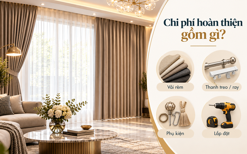 Chi phí hoàn thiện rèm cửa gồm những gì