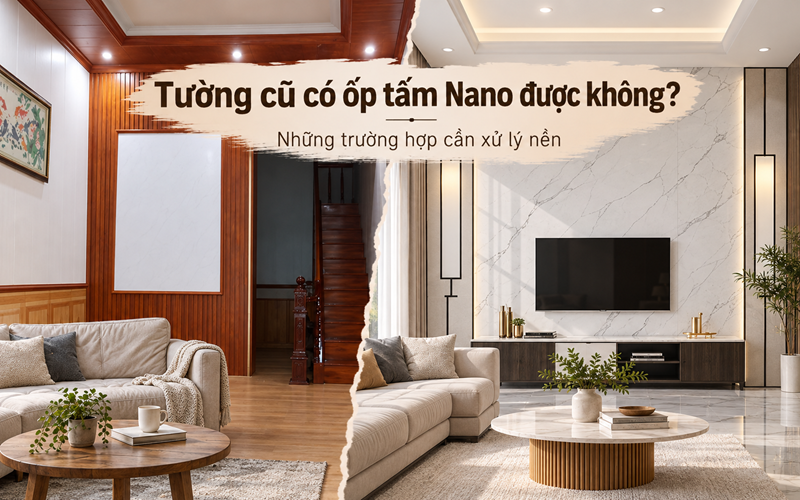 Tường cũ có ốp tấm Nano được không