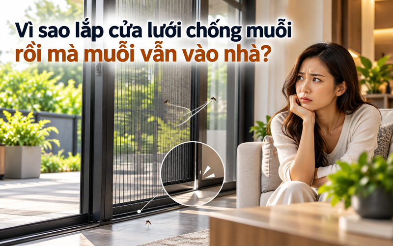 Vì sao lắp cửa lưới chống muỗi rồi mà muỗi vẫn vào nhà