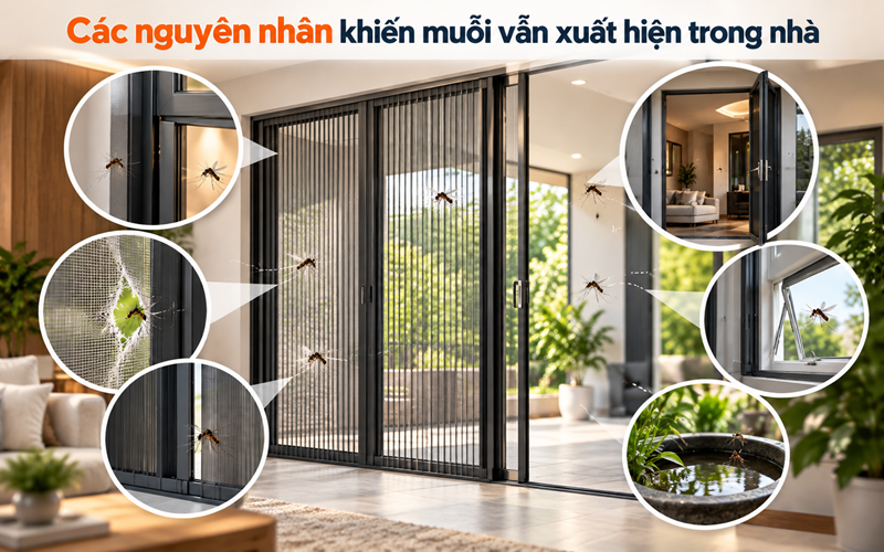 Các nguyên nhân khiến muỗi vẫn xuất hiện trong nhà