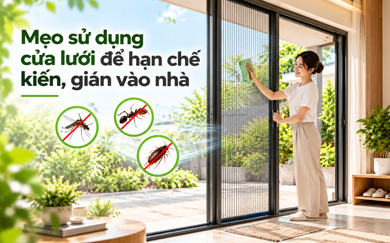 Mẹo sử dụng cửa lưới để hạn chế kiến, gián vào nhà