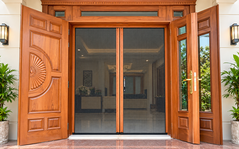 Cửa Lưới Chống Muỗi Không Ray 2 Cánh