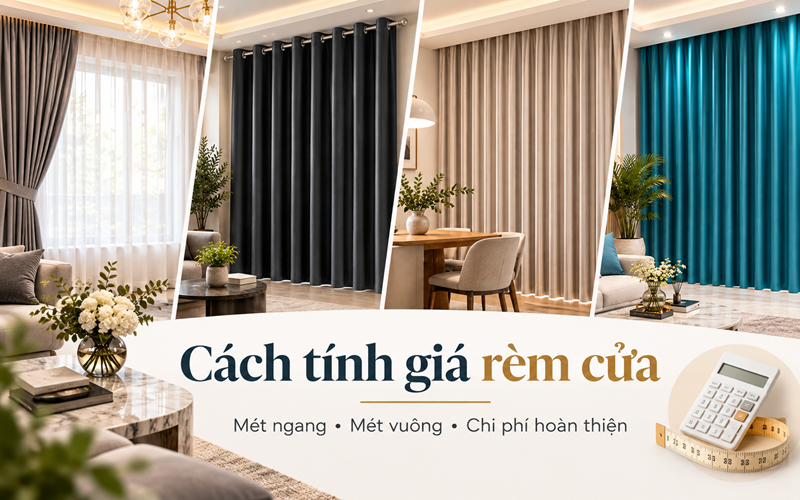 Cách tính giá rèm cửa: Mét ngang, mét vuông và chi phí hoàn thiện