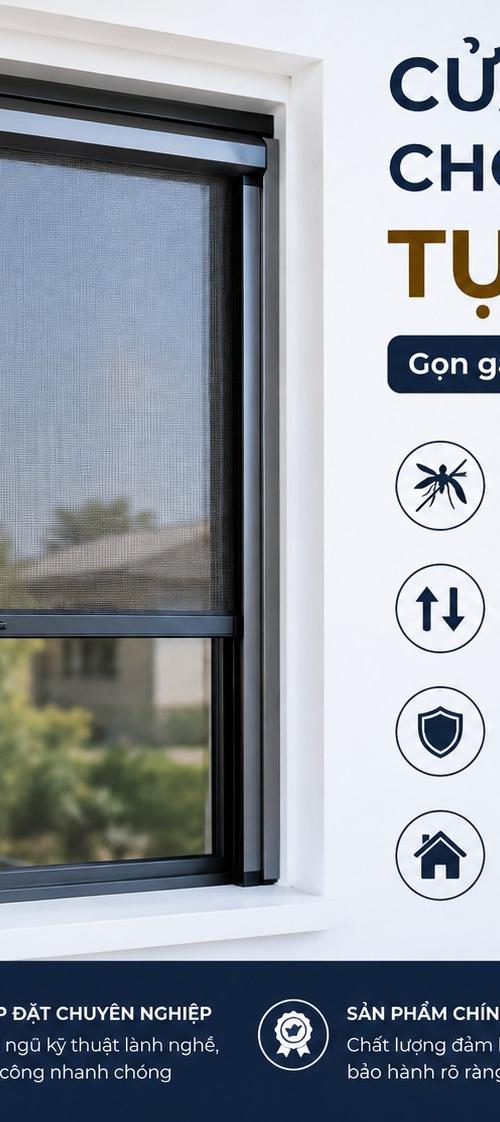 Cửa Lưới Chống Muỗi Tự Cuốn