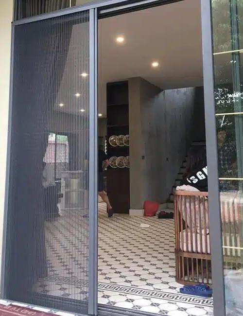 Cửa Lưới Chống Muỗi Dạng Xếp Màu Ghi